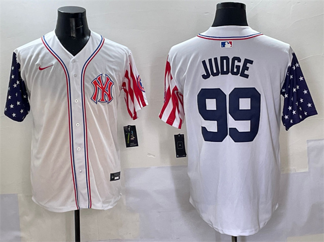 Men's New York Yankees #99 Aaron Judge White American Style Limited Stitched Baseball Jersey Men's New York Yankees #99 Aaron Judge White American Style Limited Stitched Baseball Jersey